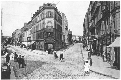 View of Asnieres, Grande Rue and Rue de Paris, c.1900 by French Photographer